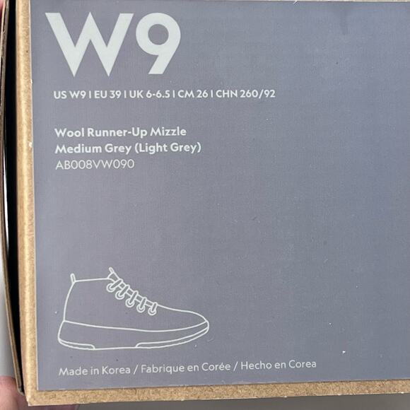 Allbirds Wool Runner-up Mizzles Water-Repellent Sneakers Medium Gray Women 9 NWB - Picture 10 of 10